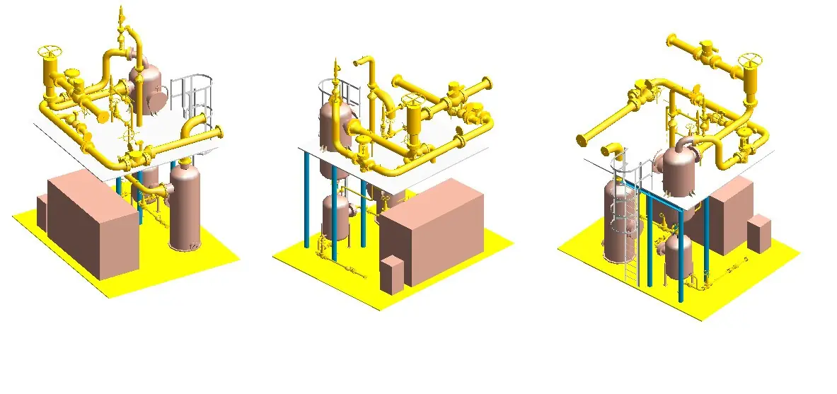 Bulk desander package, 3D design model