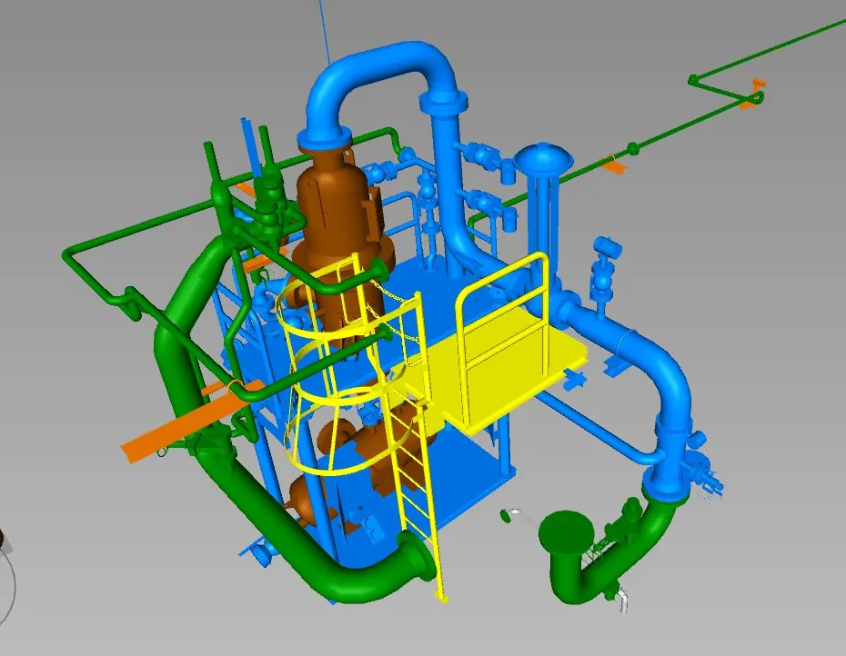 Compact desander skid, 3D design model