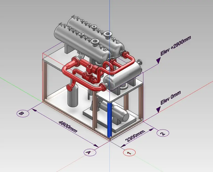 Compact Enhanced LPPU skid, 3D design model