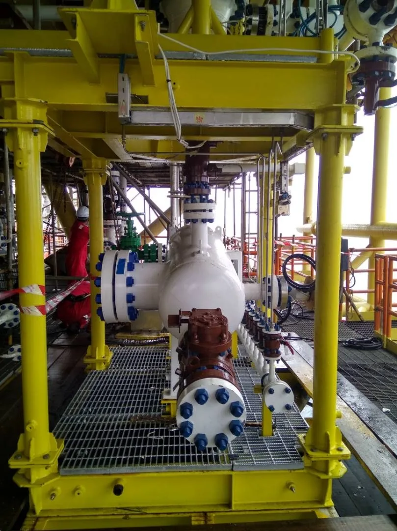 Sep-iSYS Desander in its frame on the platform