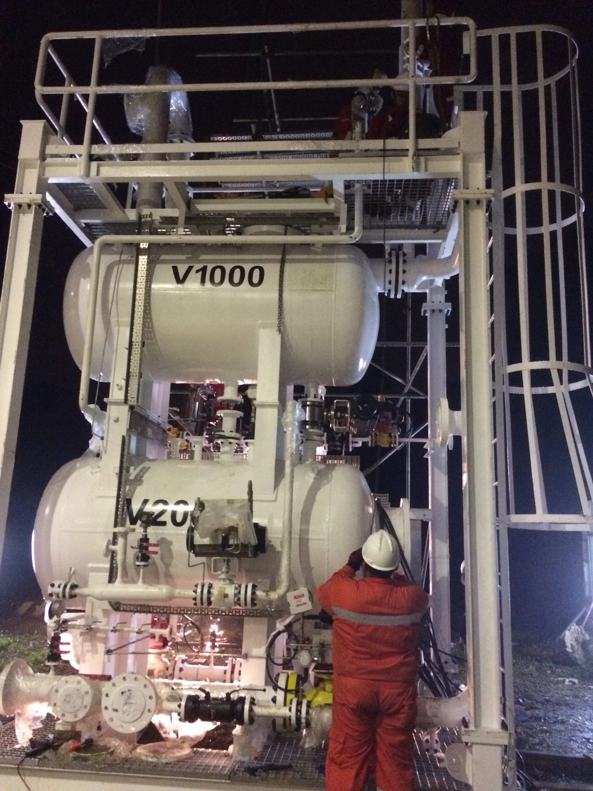 LPPU package, night work at the skid